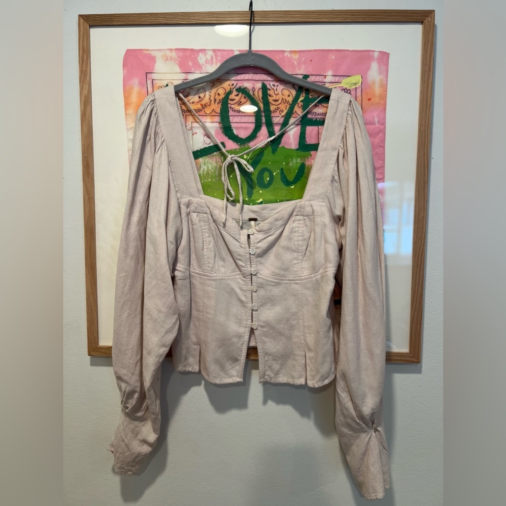 FREE PEOPLE BABY PINK BLOUSE